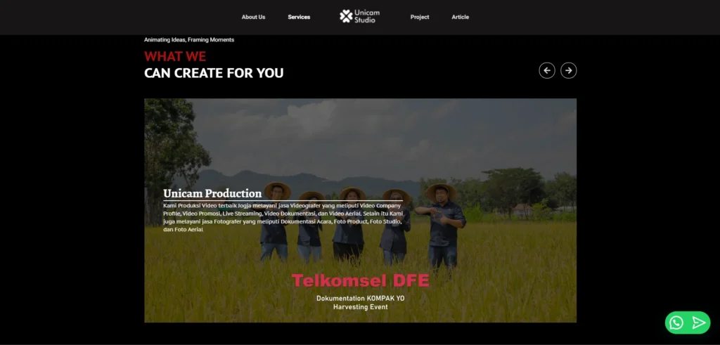 Pembuatan Website Unicam Studio juga kami lengkapi dengan optimasi SEO untuk meningkatkan visibilitas di mesin pencari. Segia Tech menggunakan teknik SEO yang tepat, termasuk riset kata kunci yang relevan dan struktur URL yang ramah SEO.Melalui optimasi ini, Website dapat membantu Unicam Studio menjangkau pasar yang lebih luas dan meningkatkan peluang bisnis mereka.